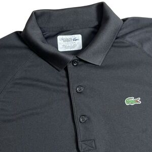 Lacoste Sport Mens Large Black Short Sleeve Polyester Polo Shirt